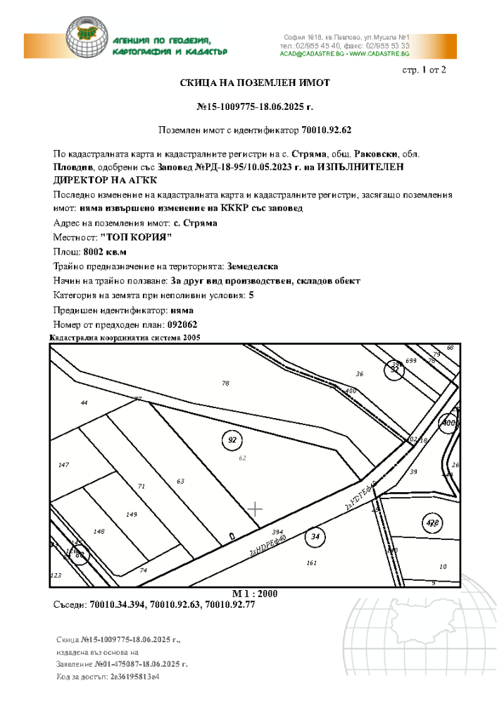 Парцел - с. Стряма, Пловдив