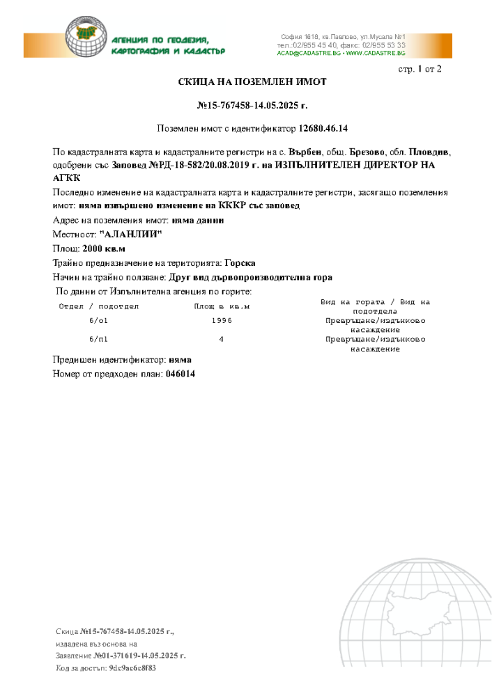 Земеделска земя - с. Върбен, Пловдив