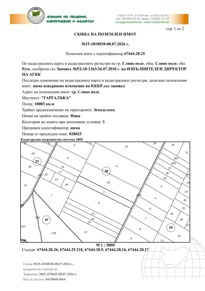 Земеделска земя - гр. Сливо поле, Русе